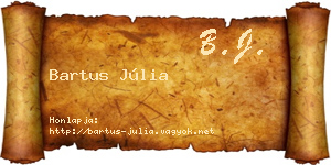 Bartus Júlia névjegykártya